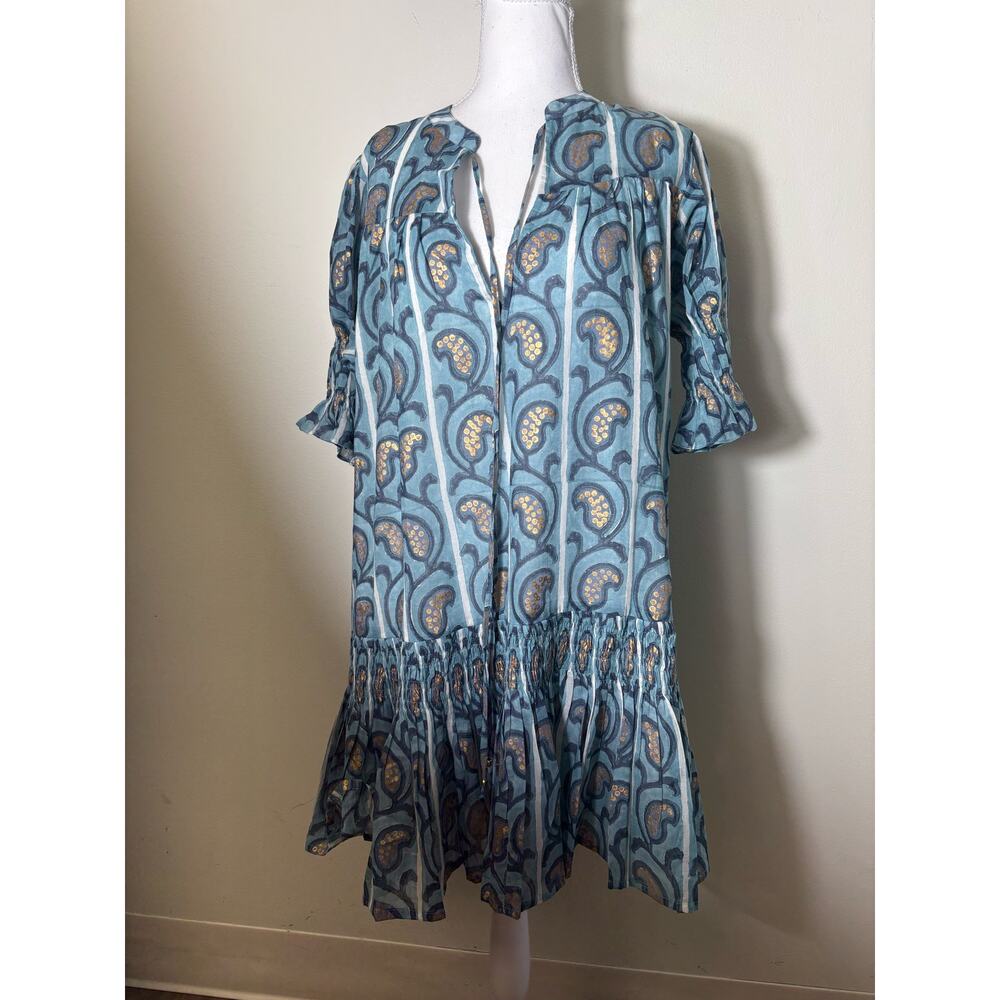 Oliphant Smocked Drop Goa Blue Mini Sz XL